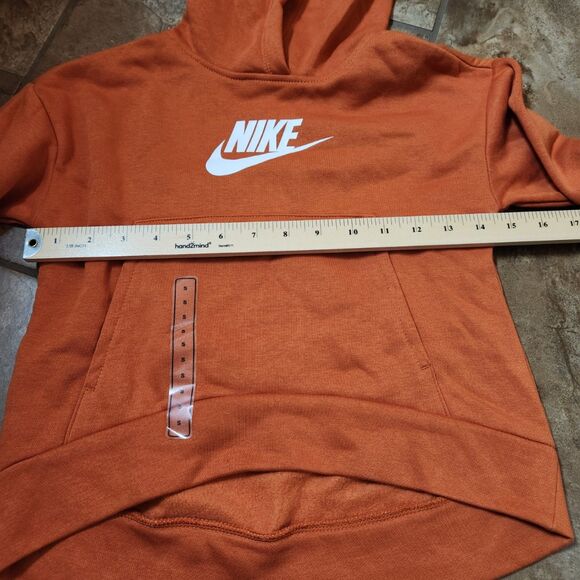 Nike Girls Hoodie – Youth Small, Sport Spice Orange Fleece Pullover - Unworn - Picture 7 of 7